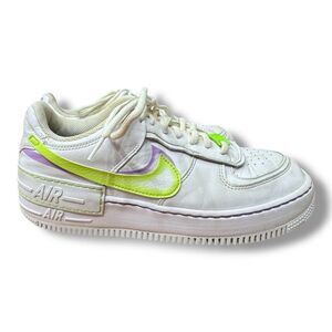 Nike Force 1 Shadow White Electric Green Sneakers DD9684-100 Women’s Size 9.5